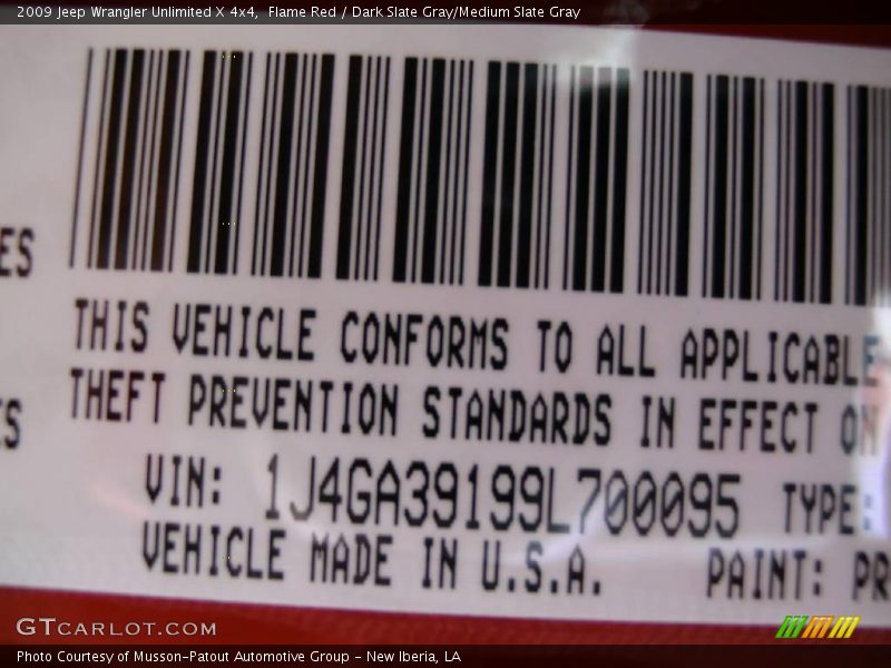 Flame Red / Dark Slate Gray/Medium Slate Gray 2009 Jeep Wrangler Unlimited X 4x4