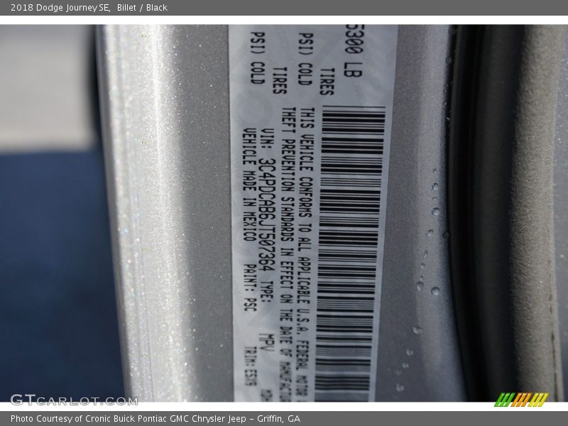 Billet / Black 2018 Dodge Journey SE