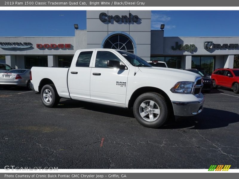 Bright White / Black/Diesel Gray 2019 Ram 1500 Classic Tradesman Quad Cab