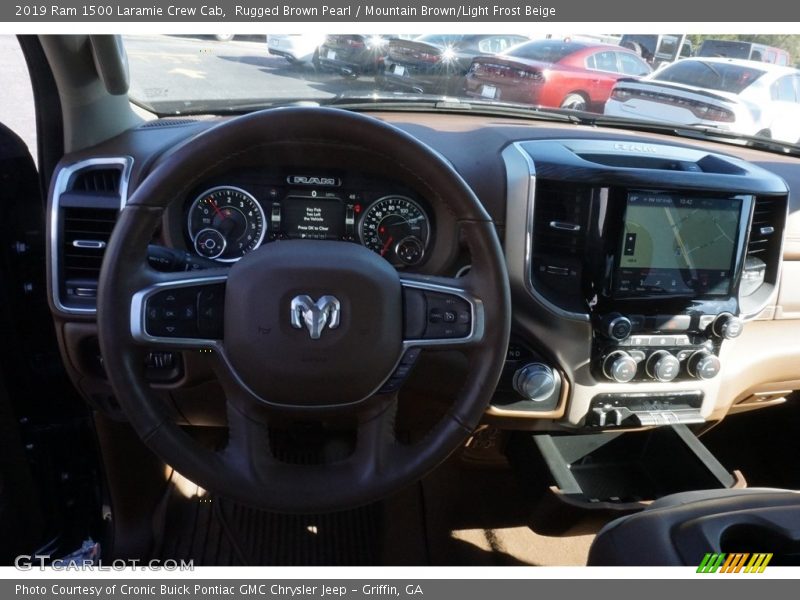 Rugged Brown Pearl / Mountain Brown/Light Frost Beige 2019 Ram 1500 Laramie Crew Cab