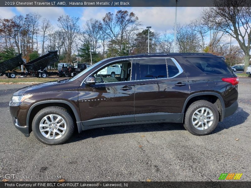 Havana Brown Metallic / Jet Black 2019 Chevrolet Traverse LT AWD