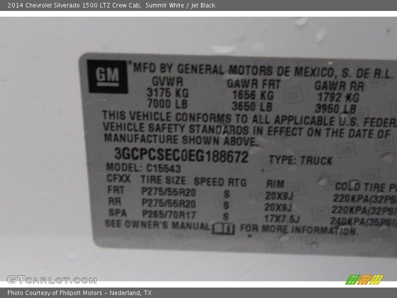 Summit White / Jet Black 2014 Chevrolet Silverado 1500 LTZ Crew Cab