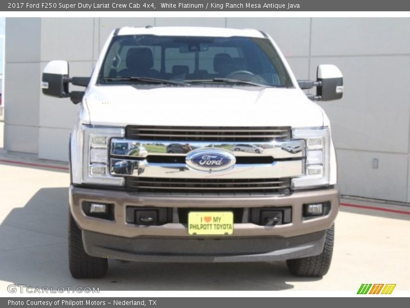 White Platinum / King Ranch Mesa Antique Java 2017 Ford F250 Super Duty Lariat Crew Cab 4x4