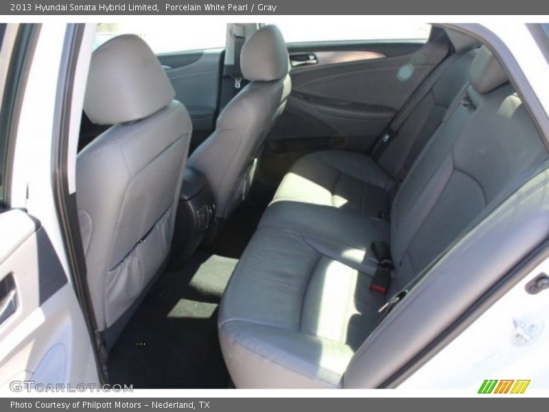 Porcelain White Pearl / Gray 2013 Hyundai Sonata Hybrid Limited