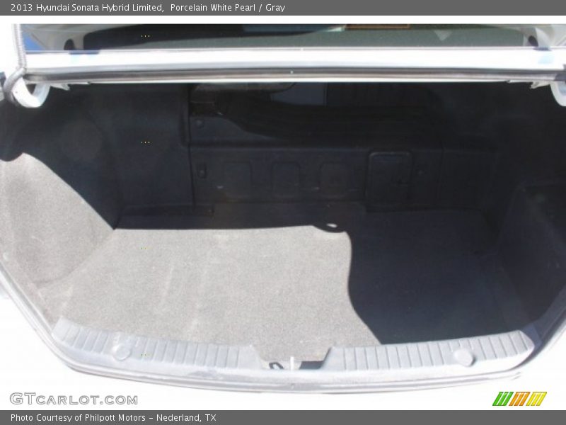 Porcelain White Pearl / Gray 2013 Hyundai Sonata Hybrid Limited