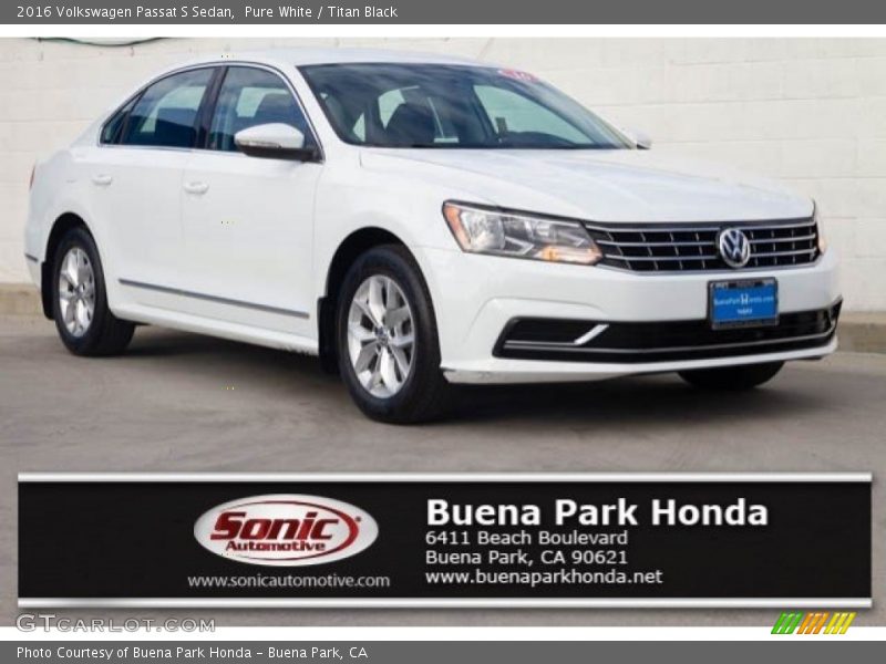 Pure White / Titan Black 2016 Volkswagen Passat S Sedan