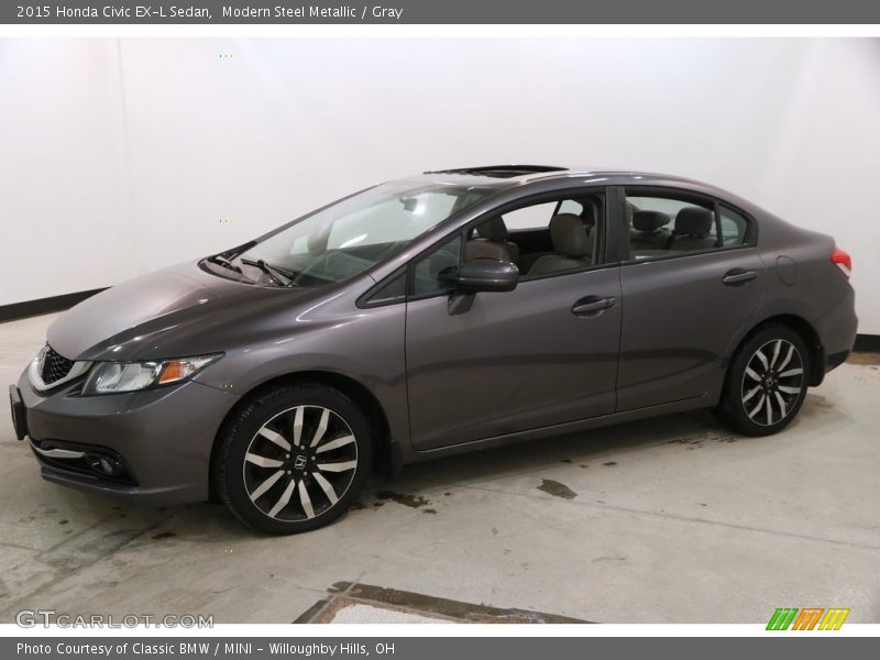 Modern Steel Metallic / Gray 2015 Honda Civic EX-L Sedan