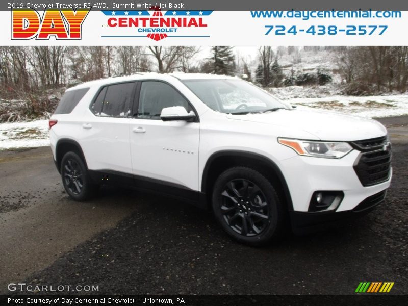 Summit White / Jet Black 2019 Chevrolet Traverse RS AWD