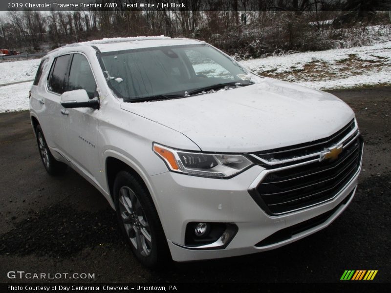 Pearl White / Jet Black 2019 Chevrolet Traverse Premier AWD