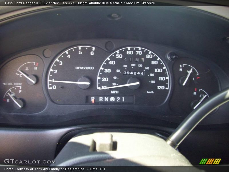 Bright Atlantic Blue Metallic / Medium Graphite 1999 Ford Ranger XLT Extended Cab 4x4