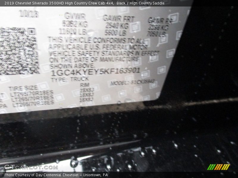Black / High Country Saddle 2019 Chevrolet Silverado 3500HD High Country Crew Cab 4x4
