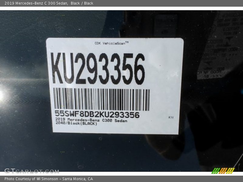 Black / Black 2019 Mercedes-Benz C 300 Sedan