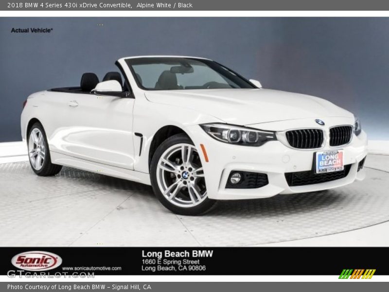 Alpine White / Black 2018 BMW 4 Series 430i xDrive Convertible