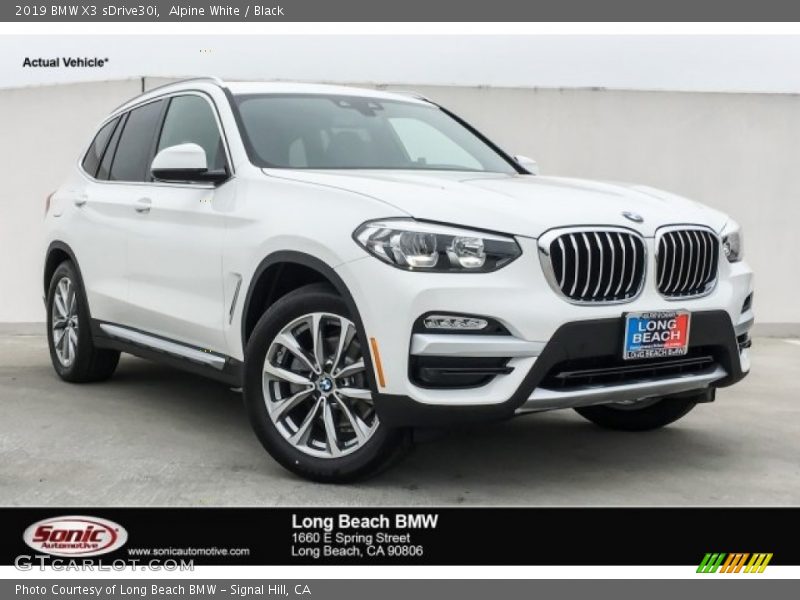 Alpine White / Black 2019 BMW X3 sDrive30i