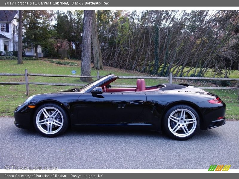 Black / Bordeaux Red 2017 Porsche 911 Carrera Cabriolet