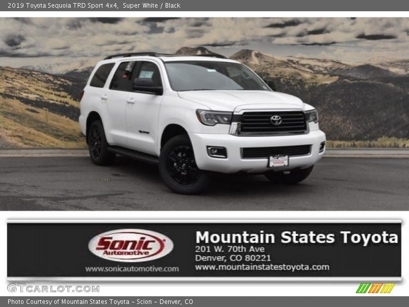 Super White / Black 2019 Toyota Sequoia TRD Sport 4x4