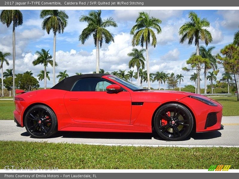 Caldera Red / SVR Quilted Jet W/Red Stitching 2017 Jaguar F-TYPE Convertible