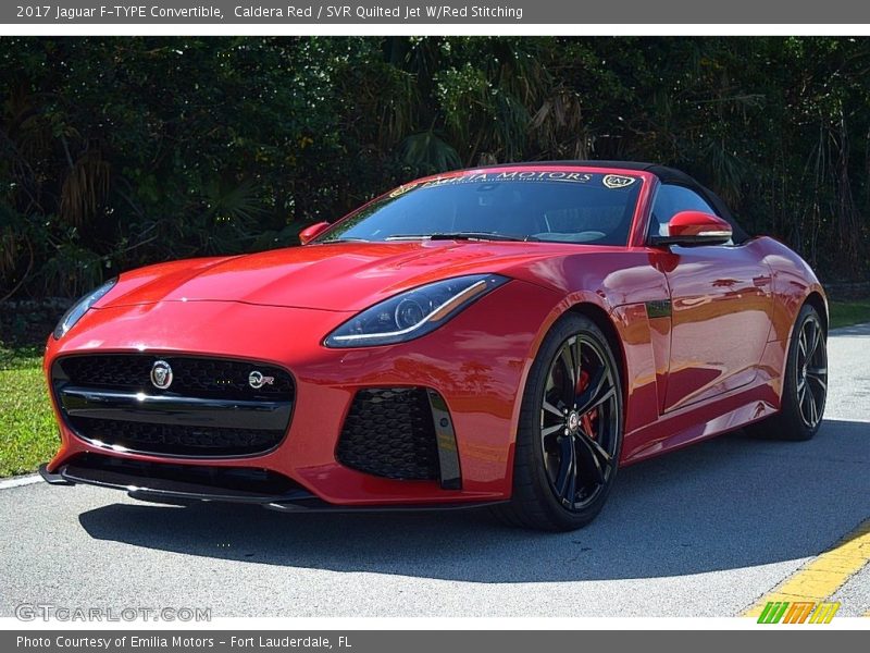 Caldera Red / SVR Quilted Jet W/Red Stitching 2017 Jaguar F-TYPE Convertible