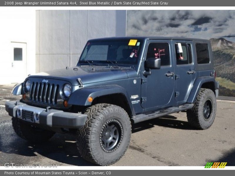 Steel Blue Metallic / Dark Slate Gray/Med Slate Gray 2008 Jeep Wrangler Unlimited Sahara 4x4