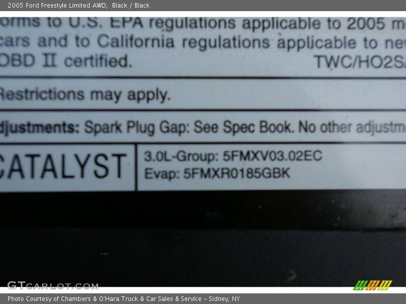 Black / Black 2005 Ford Freestyle Limited AWD
