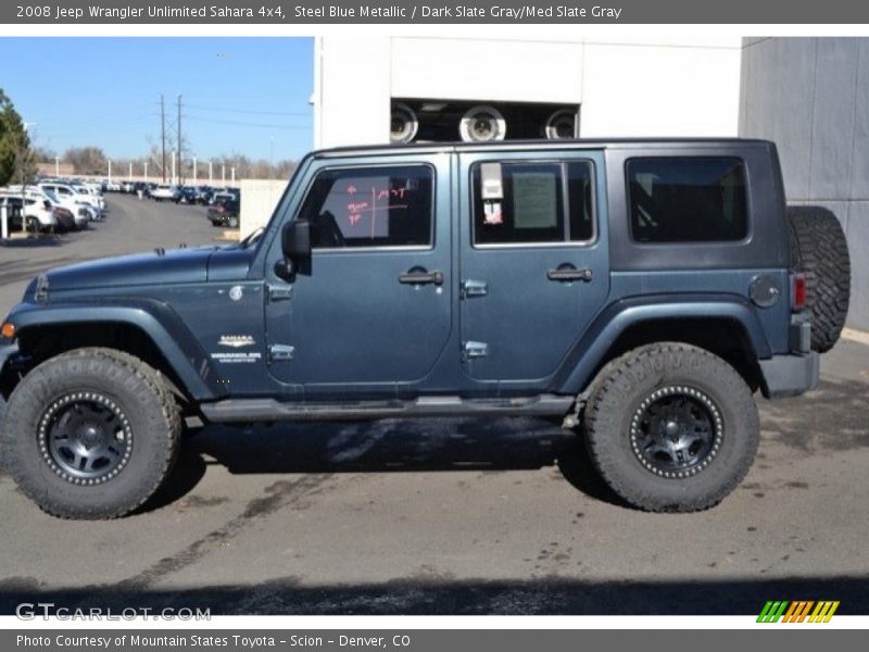 Steel Blue Metallic / Dark Slate Gray/Med Slate Gray 2008 Jeep Wrangler Unlimited Sahara 4x4