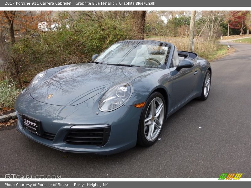 Graphite Blue Metallic / Graphite Blue/Chalk 2017 Porsche 911 Carrera Cabriolet