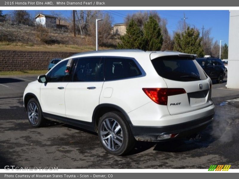 White Diamond Pearl / Black 2016 Honda Pilot Elite AWD