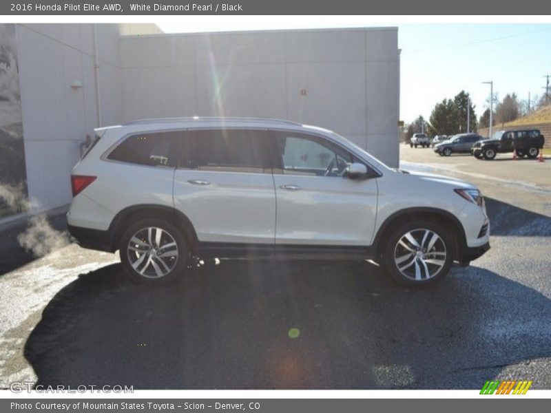 White Diamond Pearl / Black 2016 Honda Pilot Elite AWD