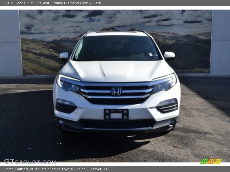 White Diamond Pearl / Black 2016 Honda Pilot Elite AWD