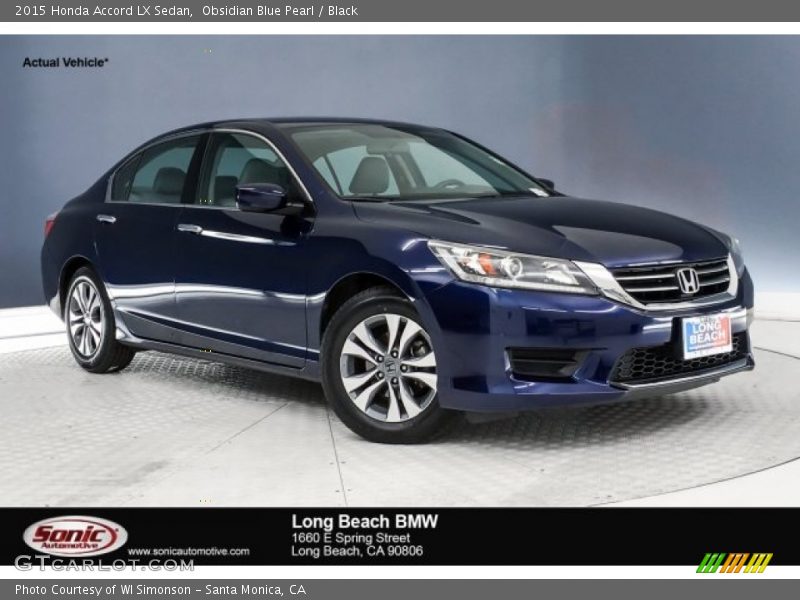 Obsidian Blue Pearl / Black 2015 Honda Accord LX Sedan