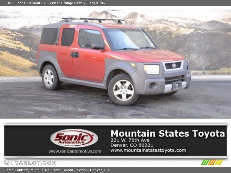 Sunset Orange Pearl / Black/Gray 2005 Honda Element EX