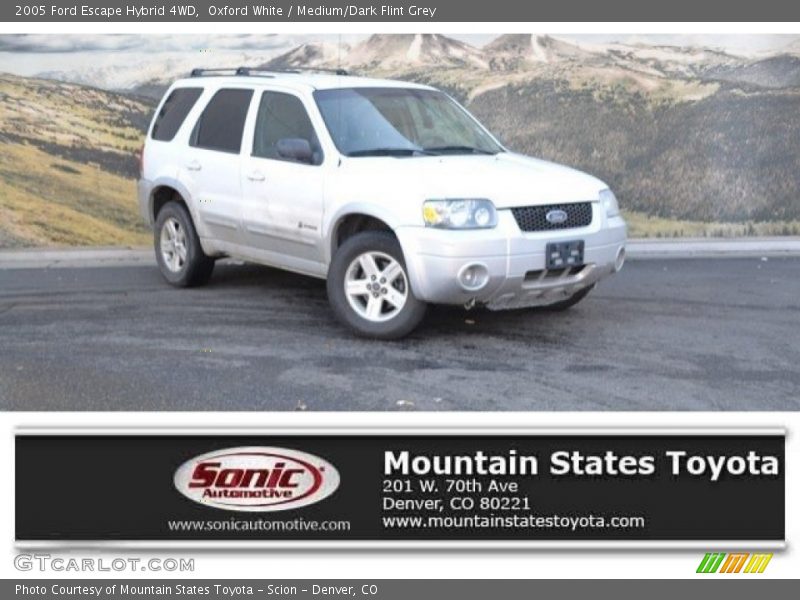 Oxford White / Medium/Dark Flint Grey 2005 Ford Escape Hybrid 4WD