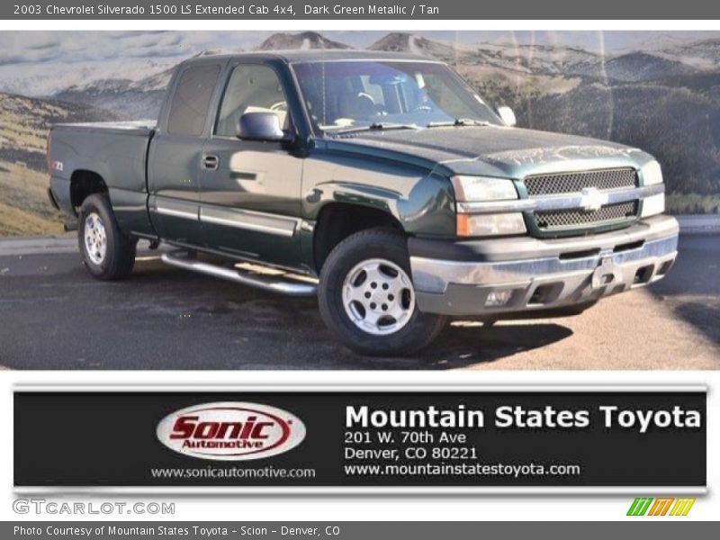Dark Green Metallic / Tan 2003 Chevrolet Silverado 1500 LS Extended Cab 4x4