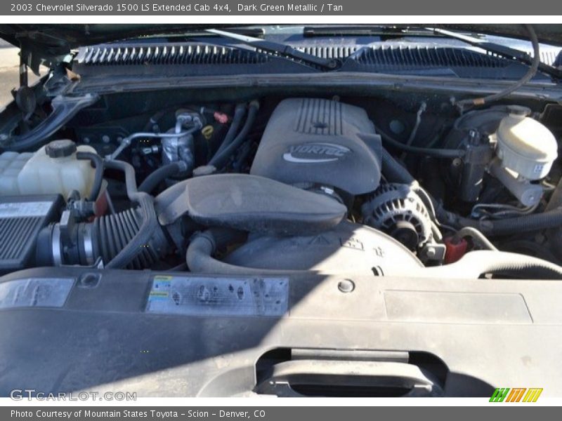 Dark Green Metallic / Tan 2003 Chevrolet Silverado 1500 LS Extended Cab 4x4