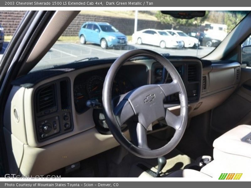 Dark Green Metallic / Tan 2003 Chevrolet Silverado 1500 LS Extended Cab 4x4