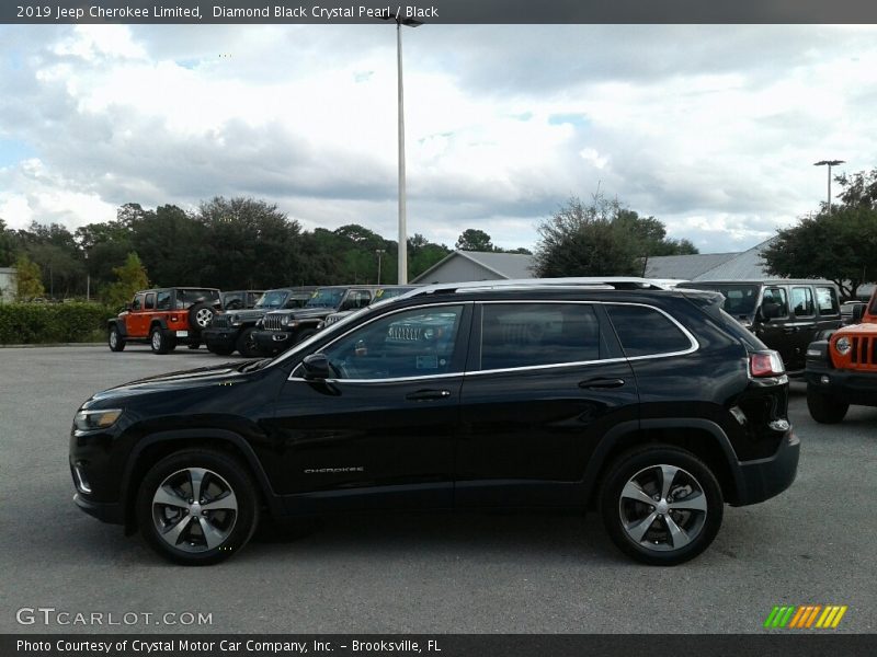 Diamond Black Crystal Pearl / Black 2019 Jeep Cherokee Limited