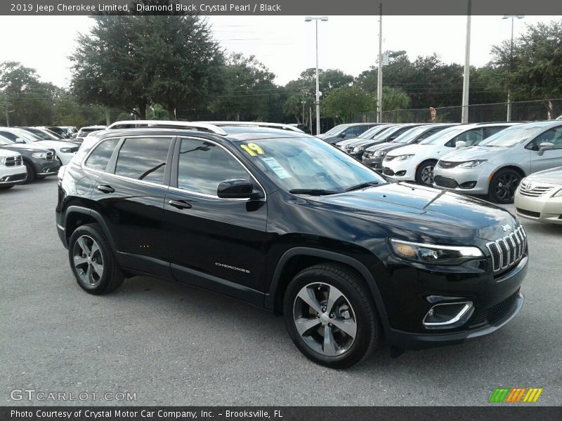 Diamond Black Crystal Pearl / Black 2019 Jeep Cherokee Limited