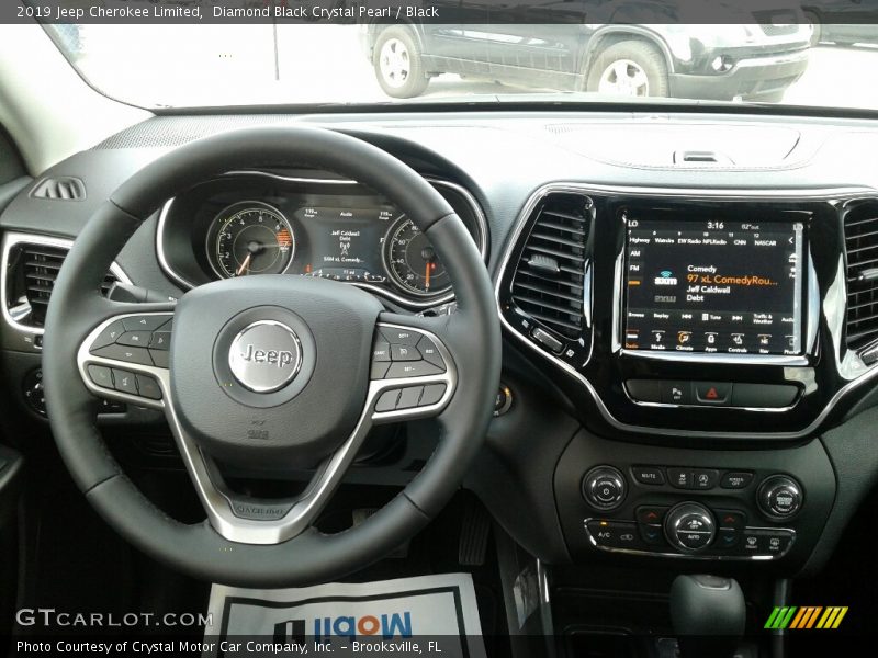Diamond Black Crystal Pearl / Black 2019 Jeep Cherokee Limited