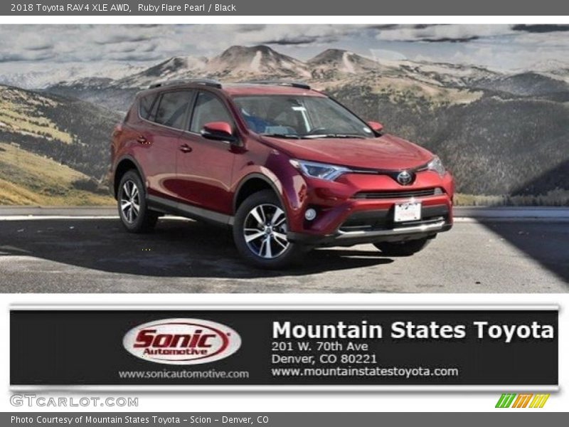 Ruby Flare Pearl / Black 2018 Toyota RAV4 XLE AWD