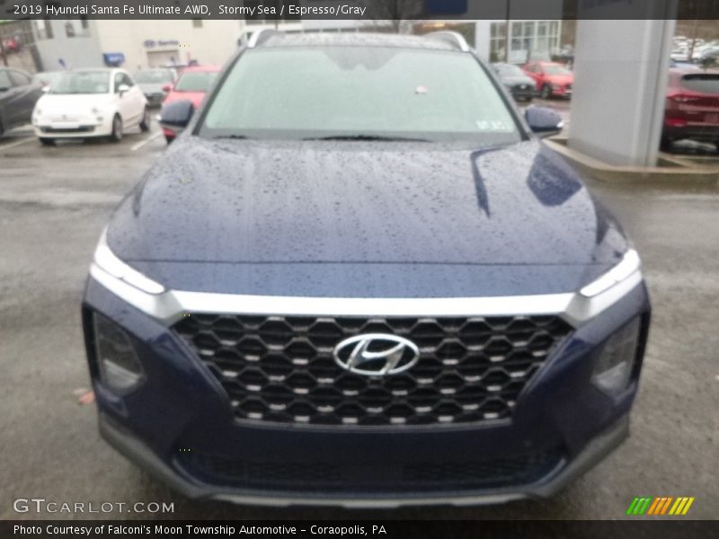 Stormy Sea / Espresso/Gray 2019 Hyundai Santa Fe Ultimate AWD