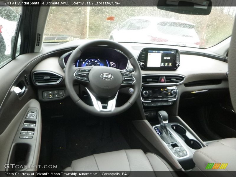 Stormy Sea / Espresso/Gray 2019 Hyundai Santa Fe Ultimate AWD