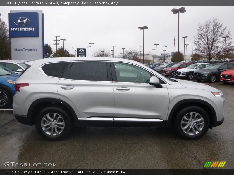 Symphony Silver / Espresso/Gray 2019 Hyundai Santa Fe SE AWD
