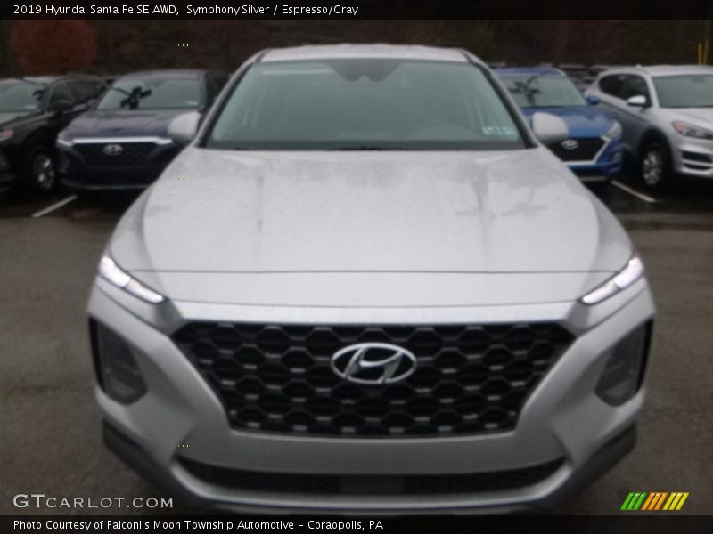 Symphony Silver / Espresso/Gray 2019 Hyundai Santa Fe SE AWD