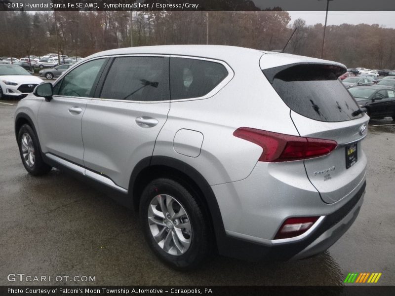 Symphony Silver / Espresso/Gray 2019 Hyundai Santa Fe SE AWD