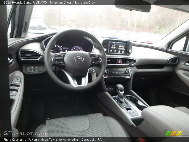 Symphony Silver / Espresso/Gray 2019 Hyundai Santa Fe SE AWD