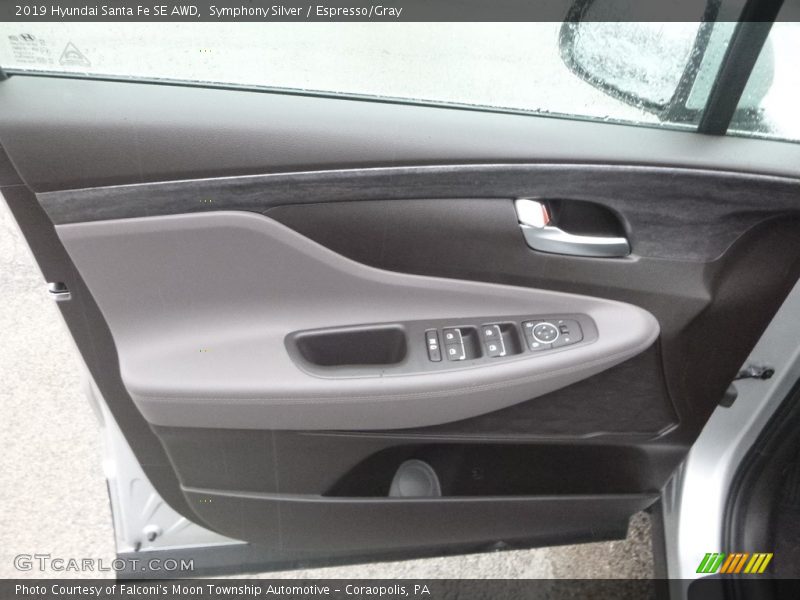 Symphony Silver / Espresso/Gray 2019 Hyundai Santa Fe SE AWD