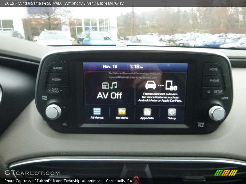 Symphony Silver / Espresso/Gray 2019 Hyundai Santa Fe SE AWD
