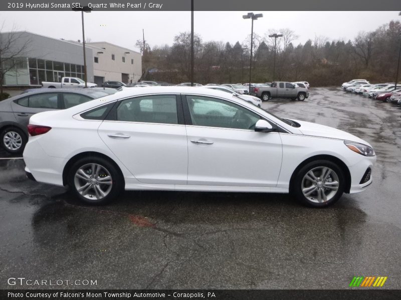 Quartz White Pearl / Gray 2019 Hyundai Sonata SEL