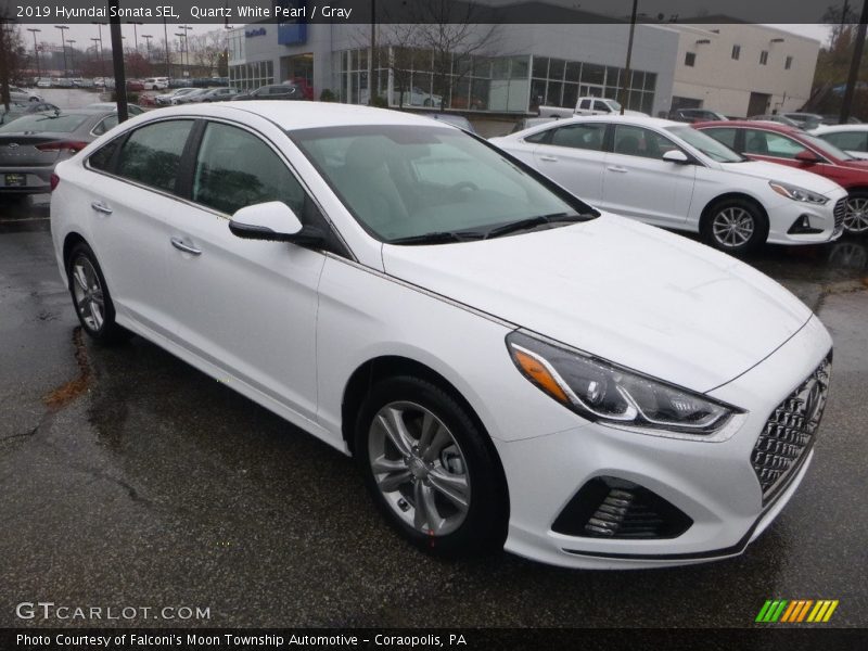 Quartz White Pearl / Gray 2019 Hyundai Sonata SEL