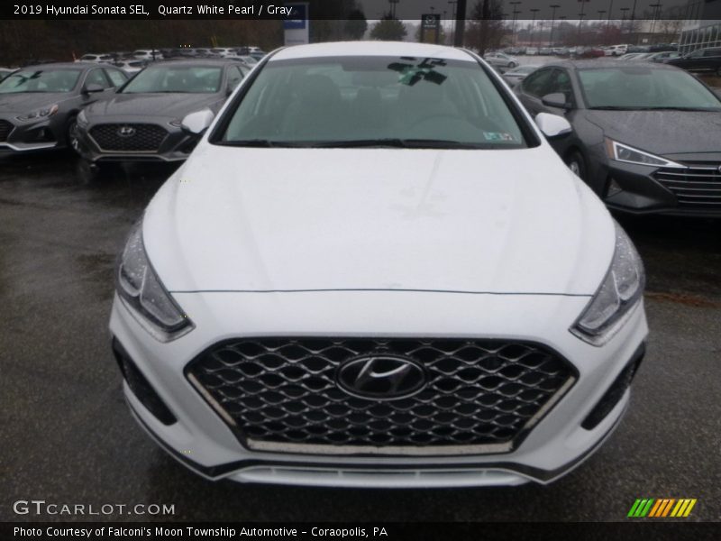 Quartz White Pearl / Gray 2019 Hyundai Sonata SEL